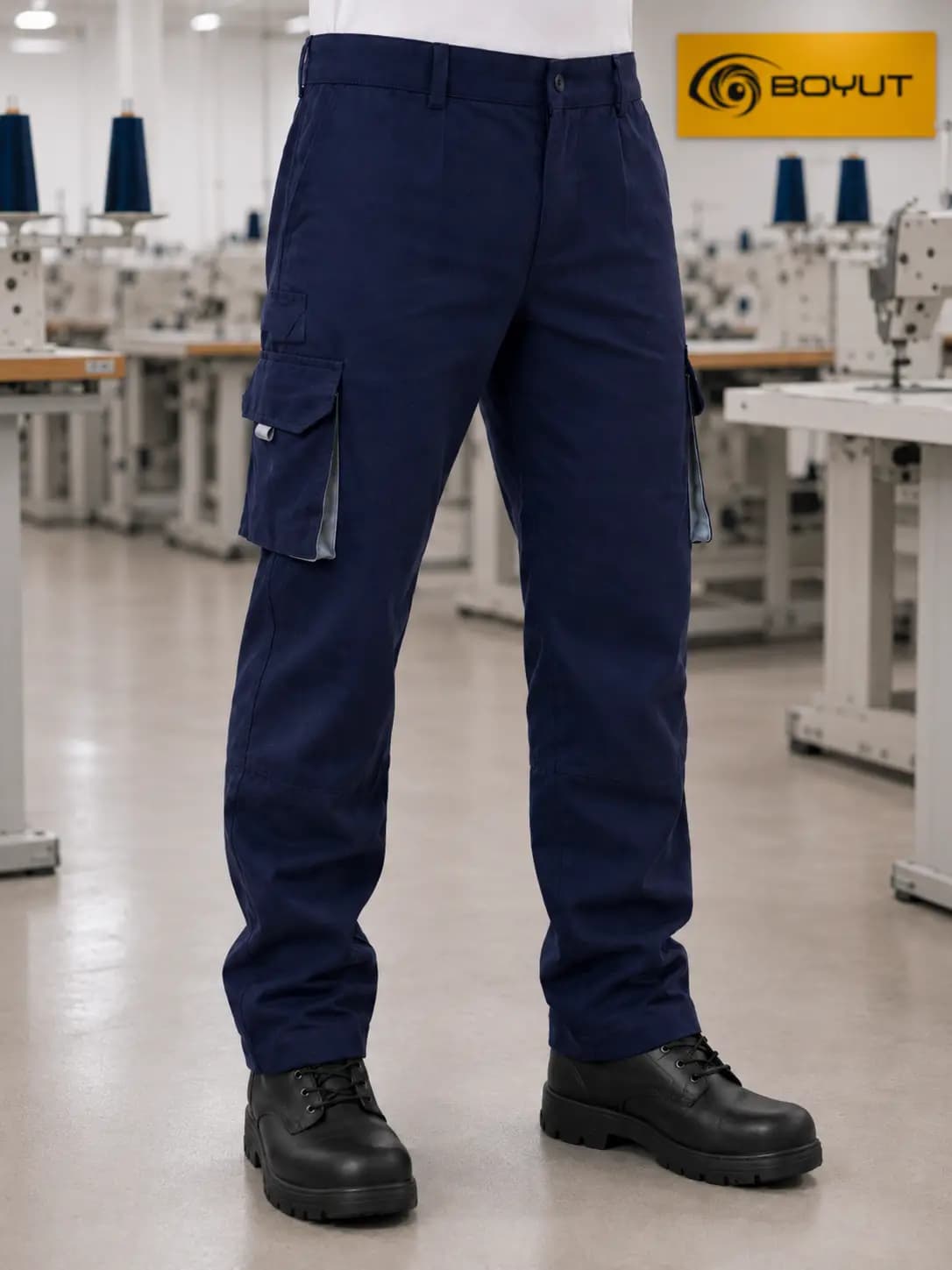 Lüx Çok Cepli Lacivert Pantolon